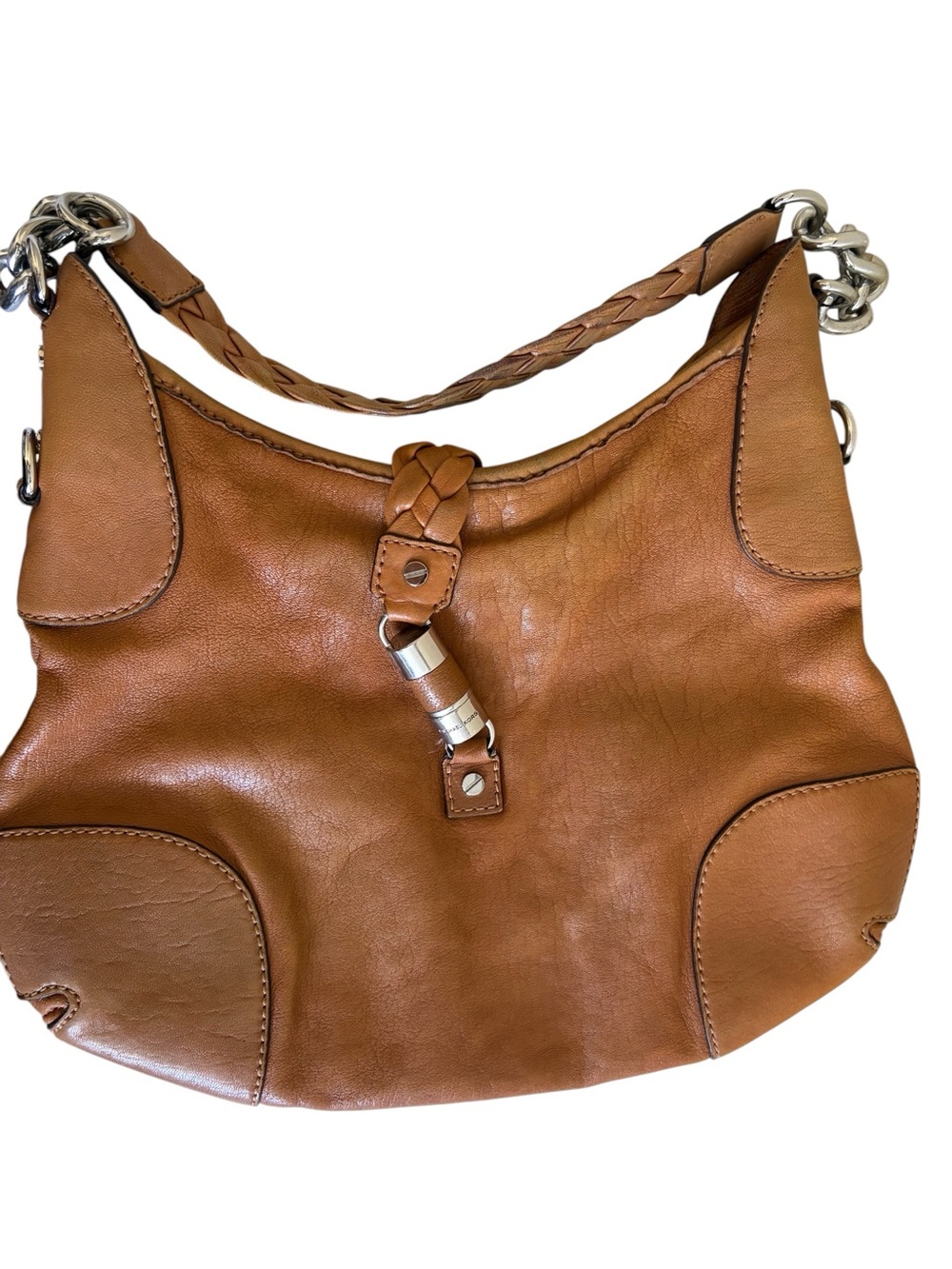 Michael Kors Braided Handle Hobo in Cognac